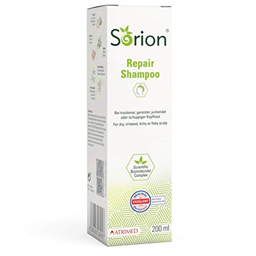 Sorion - Champú de 200 ml – También para el cuero cabelludo con caspa y psoriasis - Con aceite de coco, nim, Rubia cordifolia, cúrcuma y Wrightia tinctoria