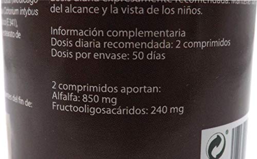 Sotya Verde De Alfalfa 200 comprimidos (pack de 100 + 100) 700 mg, aporta nutrientes, rica en sales minerales, aminoácidos ácidos grasos insaturados, clorofila, fibra y vitaminas al organismo.