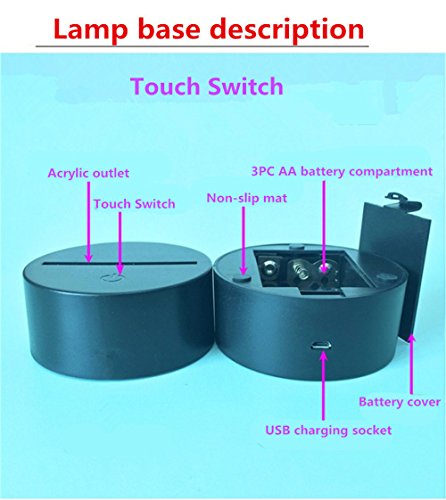 Souvenir Dragon Totem Acrílico Night Light con Color Touch Remote