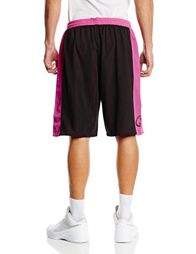 Spalding Essential Reversible P Shorts de Basquetball con Cinturilla Elástica y Logo, Hombre, Rosa (Black/Pink), XS