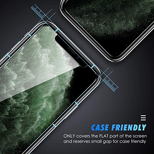 SPARIN [2-Pack] Protector Pantalla iPhone 11 Pro/XS/X, Cristal Templado iPhone 11 Pro/XS/X, Vidrio Templado Protector de Pantalla con [2.5d Borde redondo] [9H Dureza] [Alta Definicion]