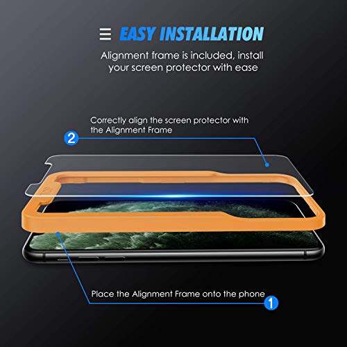 SPARIN [2-Pack] Protector Pantalla iPhone 11 Pro/XS/X, Cristal Templado iPhone 11 Pro/XS/X, Vidrio Templado Protector de Pantalla con [2.5d Borde redondo] [9H Dureza] [Alta Definicion]