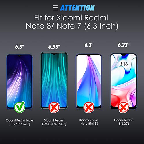 SPARIN [2 Pack Protector Pantalla Redmi Note 8 / Note 7, Cristal Templado Redmi Note 8 / Note 7, Vidrio Templado con [Alta Definicion] [Sin Burbujas] [Anti-Huella]