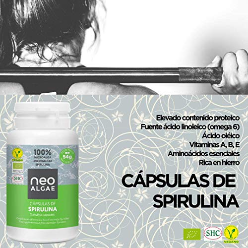 Spirulina Organica en Capsulas, 120 Comprimidos de Spirulina por Envase