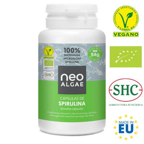 Spirulina Organica en Capsulas, 120 Comprimidos de Spirulina por Envase