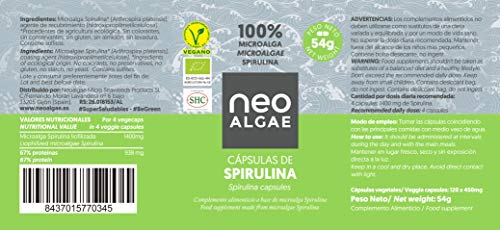 Spirulina Organica en Capsulas, 120 Comprimidos de Spirulina por Envase