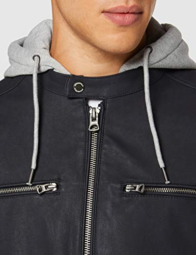 Springfield 3IP-PU Biker +Hood-c/10 Chaqueta Deportiva, Azul (Navy 48712010), XL (Tamaño del Fabricante: XL) para Hombre