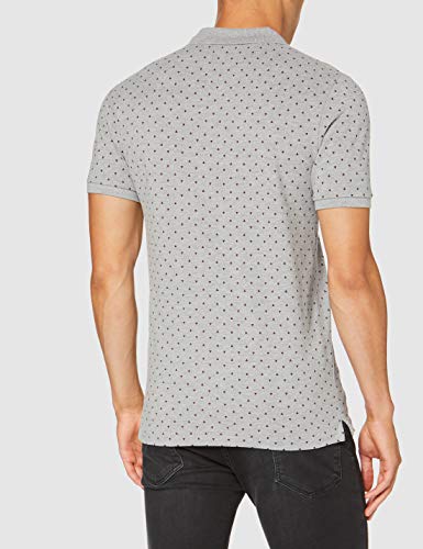 Springfield 5Ba AOP Cuello Slim Mel-c/43 Polo, Gris (Dark_Grey 43), L (Tamaño del Fabricante: L) para Hombre