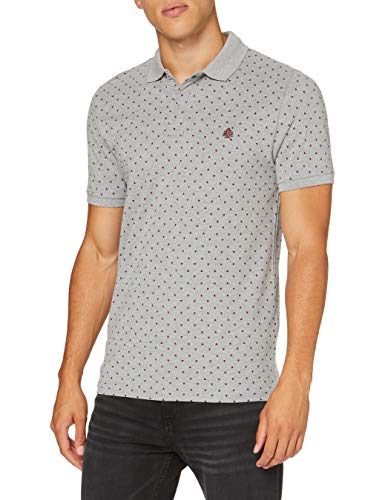 Springfield 5Ba AOP Cuello Slim Mel-c/43 Polo, Gris (Dark_Grey 43), L (Tamaño del Fabricante: L) para Hombre