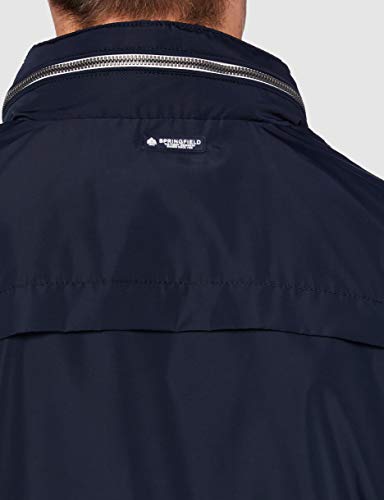 Springfield 5HE-Chaqueta C/Funnel R-c/10 Deportiva, Azul (Navy 95751810), S (Tamaño del Fabricante: S) para Hombre