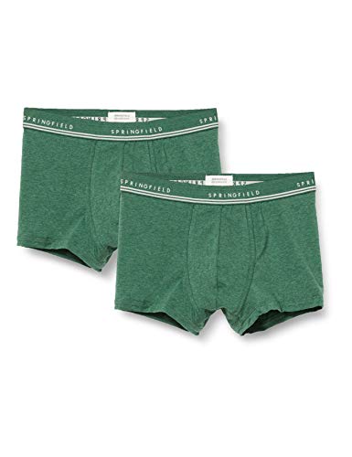 Springfield Pack 2 Basic Boxer Org-c/25, Verde (Green 25), M (Tamaño del Fabricante: M) para Hombre