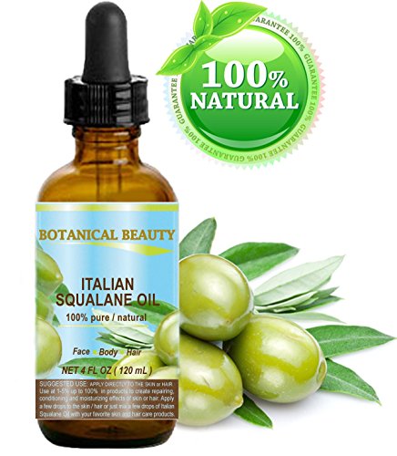 SQUALANE Italian. 100% Pure / Natural / Undiluted Oil. 100% Ultra-Pure Moisturizer for Face , Body & Hair. Reliable 24/7 skincare protection. 4 fl.oz- 120 ml. by Botanical Beauty.