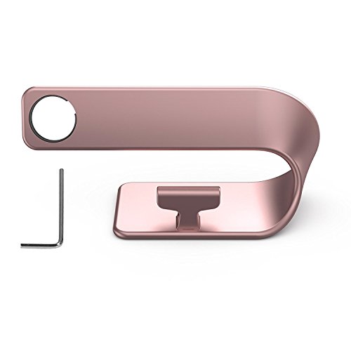 Stand Replacement for Apple Watch Series 4 3 2 1 and iPhone, PUGO TOP Apple Watch Stand iPhone Charger Station-Rose Gold