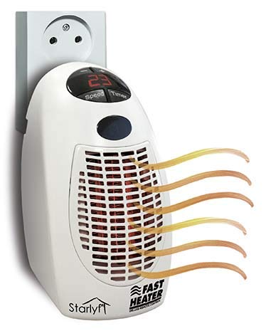 Starlyf Direct TV Outlet Fast Heater Deluxe Visto en TV Calefactor con Control Remoto 400W Calentador Eléctrico, Portátil y Compacto con Termostato Ajustable y Mando a Distancia - Color Blanco