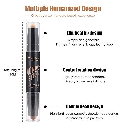 Stick de contorno de doble cabeza corrector,Maquillajes correctores,palillo de resaltado, maquillaje palos de contorno de resaltado de doble extremo