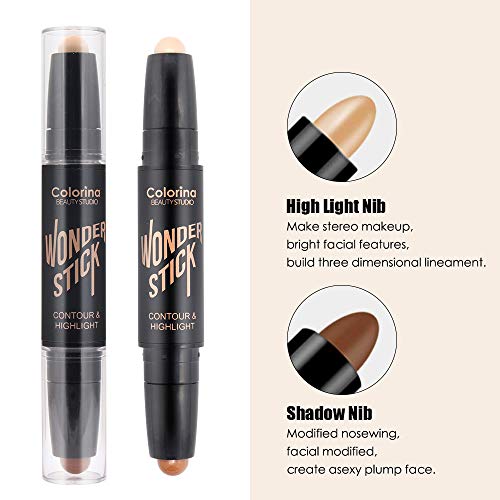 Stick de contorno de doble cabeza corrector,Maquillajes correctores,palillo de resaltado, maquillaje palos de contorno de resaltado de doble extremo