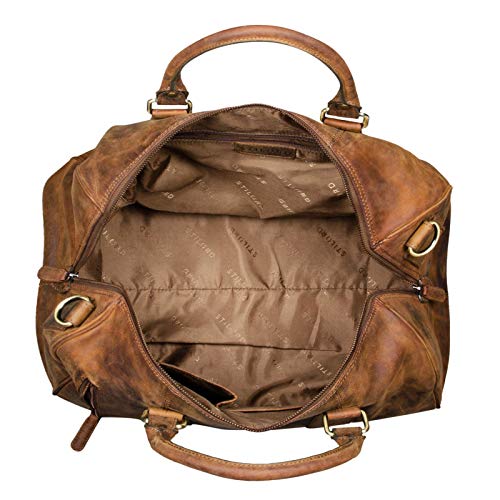 STILORD 'Keanu' Bolsa de Viaje Cuero Hombre Vintage Maleta de Mano Deporte Bolso para Equipaje de Cabina de de Piel auténtico, Color:marrón - Medio