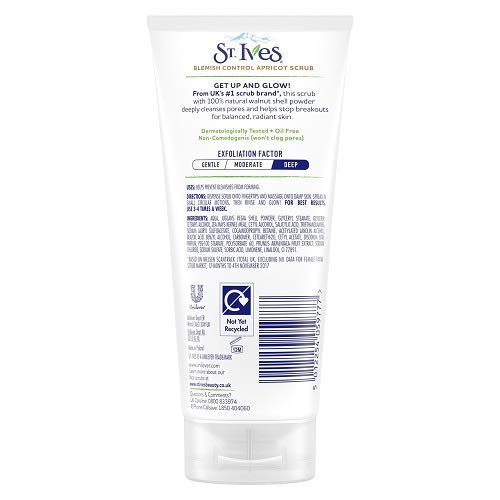 St.Ives - Exfoliante facial antiimperfecciones, de albaricoque, paquete de 3