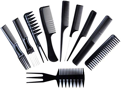 Styling Comb Set - 10pcs Peluquería profesional Peine de fibra de carbono Salon Hair Styling Peluquería Peluquería Combs conjunto