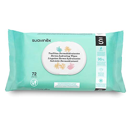 Suavinex 401187 3x Pack 72 toallitas dermohidratantes para bebé. Toallitas aptas para pieles atópicas. 96% ingredientes de origen natural, Toallitas 100% biodegradables, 216 toallitas