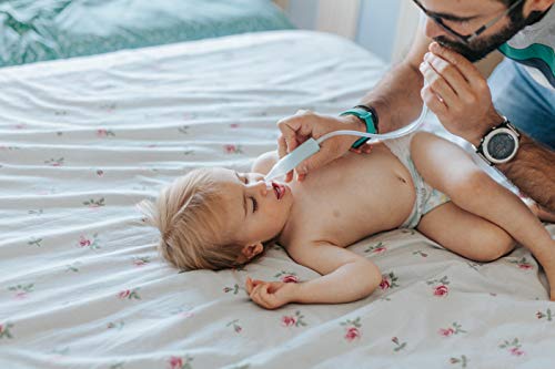 Suavinex - Aspirador nasal bebé +0 meses con boquilla anatómica y tubo flexible. Alivia La Mucosidad del bebé. incluye Recambio y Esponjita desechable. 0% BPA