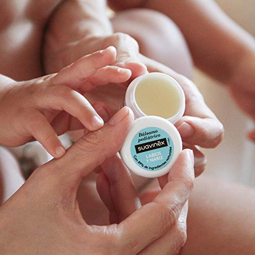 Suavinex – Bálsamo Pediátrico para bebés. 100% Ingredientes de Origen Natural. Bálsamo de labios y nariz. Hidrata, Protege y Repara irritaciones, 10ml