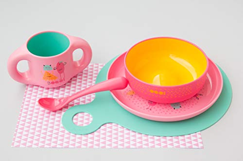 Suavinex - Bowl Infantil Para Bebé BOOO. Vajilla de Bebé. Material Irrompible. Apto Para Microondas y Lavavajillas, Color Rosa