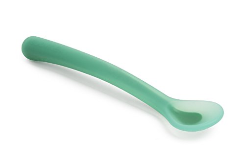 Suavinex - Cuchara Bebé de Silicona. Punta Suave Para Encías Sensibles. Apta Para Lavavajillas , Color Verde
