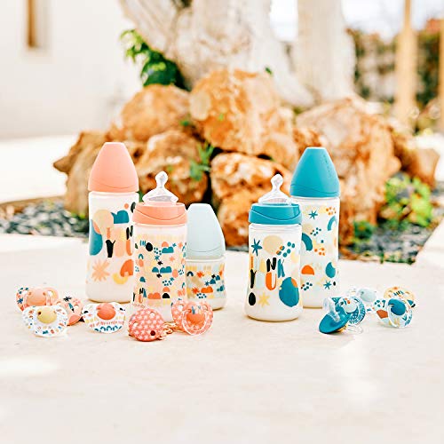 Suavinex, Pack 2 Chupete con tetina anatómica de Silicona para Bebés, Azul Thank You, 6-18 Meses