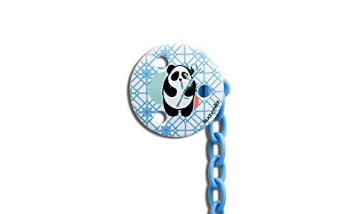 Suavinex - Pack Chupete Tetina Anatómica 6-18 Meses Silicona + Broche Redondo. 0% BPA, Diseño Panda Color Azul