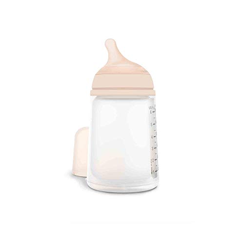 Suavinex Zero-Zero Biberón anticólicos +0 meses, 270 ml - Tetina Lactancia Materna, Flujo medio