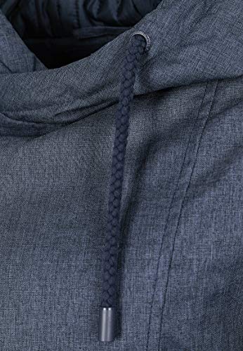 Sublevel Mujer - Cazadora de Invierno con Capucha | Cazadora Acolchada en Gris o Azul Jaspeado Azul L