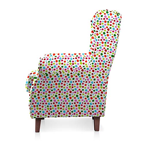 SUENOSZZZ-ESPECIALISTAS DEL DESCANSO Sillón orejero Modelo Irene tapizado en Tela Estampada Puntos Agatha Ruiz
