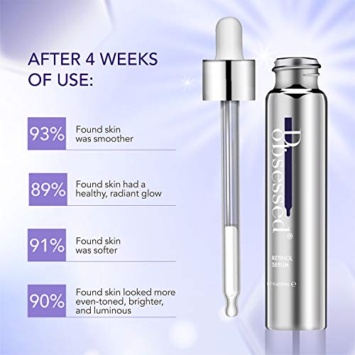 Suero de Retinol para Cara y Cuello, con Retinol Encapsulado al 3%, Ácido Hialurónico y Vitamina C, Hidratante de Alta Dosis Antienvejecimiento y Antiarrugas, Reduce Arrugas y Líneas Finas (20ml)