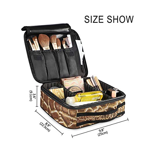 SUGARHE Animal Print Collection Tinte Golden Crocodile Skin Nature Life Dureza Diseño de Gama Alta Obra de Arte,Neceser Maquillaje,Bolsa Cosméticos Organizador Brochas Maquillaje Estuches Portátil