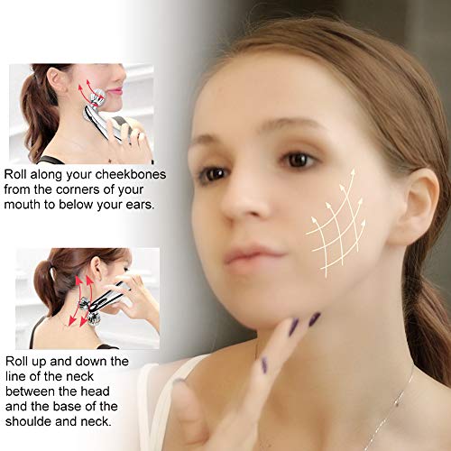 SUNMAY 3D Rodillos Masajeadores Faciales, Microcorriente Cuidado de la piel Masajeador Corporal Facial Herramientas Reafirmantes para Estiramiento Facial en forma de V, Adelgazamiento del Cuerpo