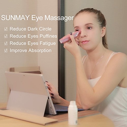 【Sunmay Halo】SUNMAY Masajeador Contorno ojos Dispositivo Anti Edad, Masaje Sónico de Alta Frecuencia para Ojos Relajante, Reducir Ojeras y Bolsas, Arrugas con 42 Grados Calor