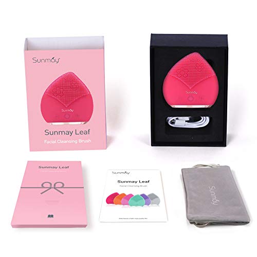 【Sunmay Leaf】SUNMAY Sonico Limpiador Facial y Masajeador, Silicona Orgánica Recargable Waterproof Masaje Facial, Anti-Aging Limpiador de piel y Deep Exfoliator para Facial Polaco y Scrub