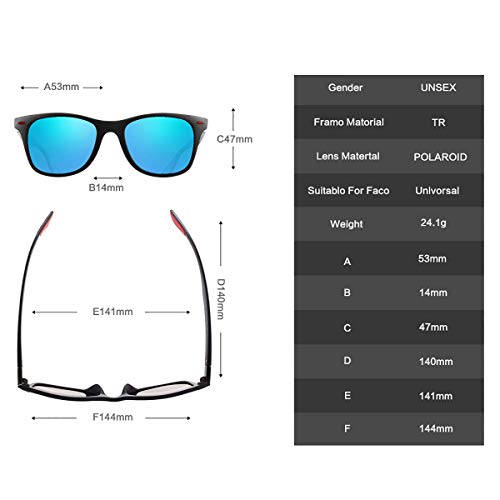 Sunmeet Gafas de Sol Polarizadas Hombre Mujere para Conducir Deportes100% Protección UV400 Gafas para Conducción(Azul/Negro)