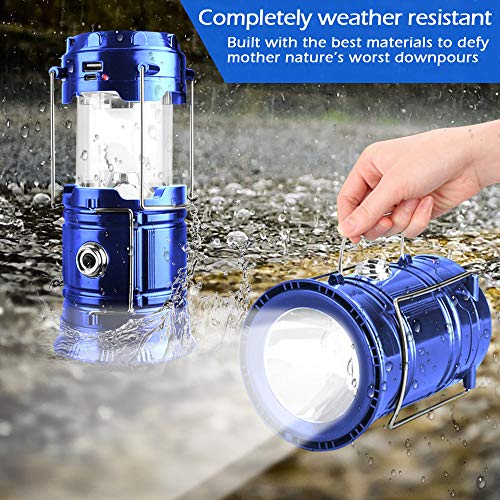 SunTop - Bombilla Solar portátil Recargable, luz de Camping, Linterna de Camping, lámpara Recargable por Puerto telescópica Impermeable