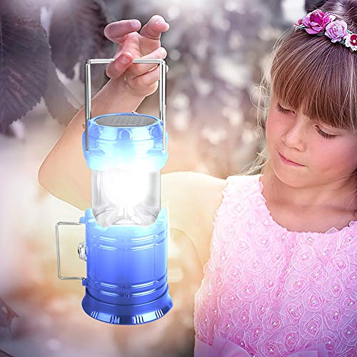 SunTop - Bombilla Solar portátil Recargable, luz de Camping, Linterna de Camping, lámpara Recargable por Puerto telescópica Impermeable