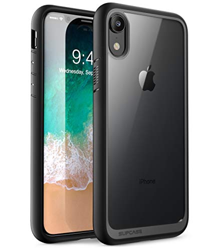 SupCase Funda iPhone XR [Unicorn Beetle Style] Delgada Carcasa Transparente Case para Apple iPhone xr 2018 - Negro