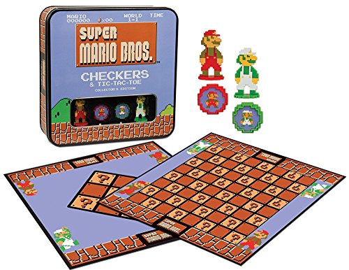 Super Mario Bros Checkers & Tic-Tac-Toe Collector's Edition Board Game by USAopoly