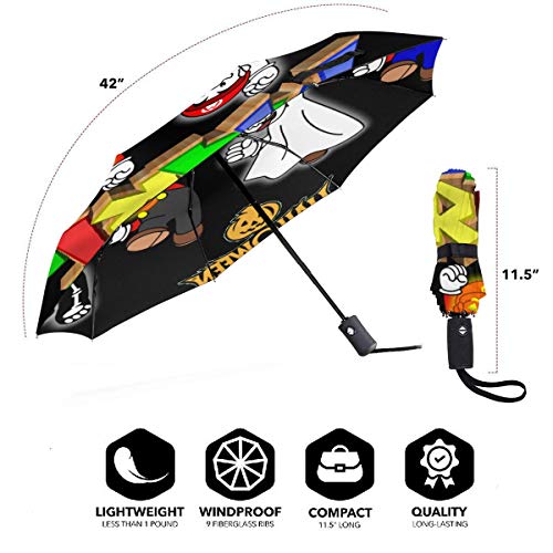 Super Mario - Paraguas de viaje de tres pliegues para Halloween, plegable, portátil, a prueba de viento