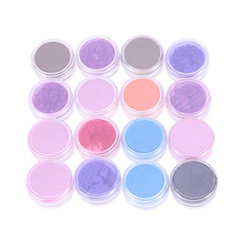 SUPVOX 16 piezas en polvo brillo maquillaje brillo polvo cosmético pigmento para DIY sombra de ojos bombas de baño jabones color aleatorio