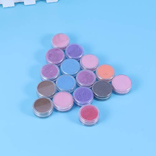 SUPVOX 16 piezas en polvo brillo maquillaje brillo polvo cosmético pigmento para DIY sombra de ojos bombas de baño jabones color aleatorio