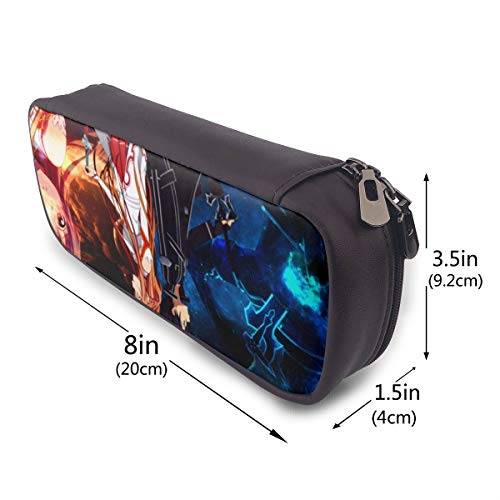 Sword Art Online - Estuche de piel con cremallera duradera para papelería y otros suministros escolares