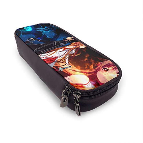 Sword Art Online - Estuche de piel con cremallera duradera para papelería y otros suministros escolares