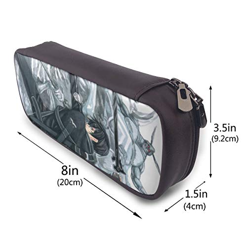 Sword Art Online - Estuche de piel con cremallera resistente para artículos de papelería y otros suministros escolares