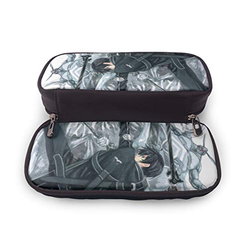 Sword Art Online - Estuche de piel con cremallera resistente para artículos de papelería y otros suministros escolares